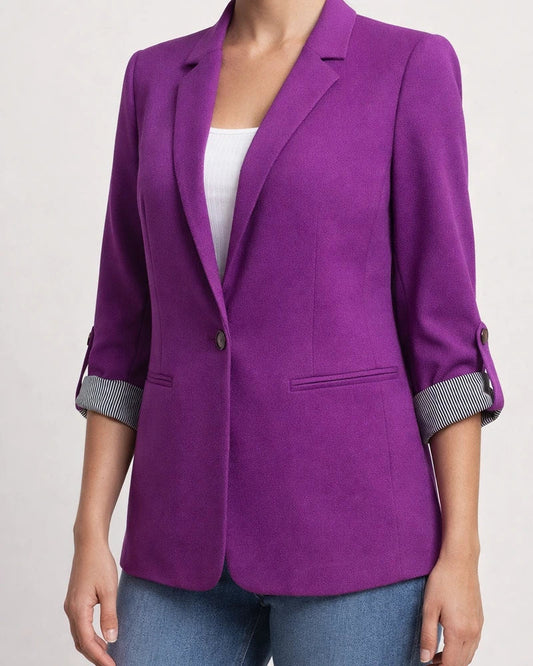 Women's Fall and Winter Fashion Splicing Lapel Slim Cardigan Temperament Suit Solid Color Jacket | JRSEE:2116fb43-15b9-4d3f-a70e-248ea2fd744e