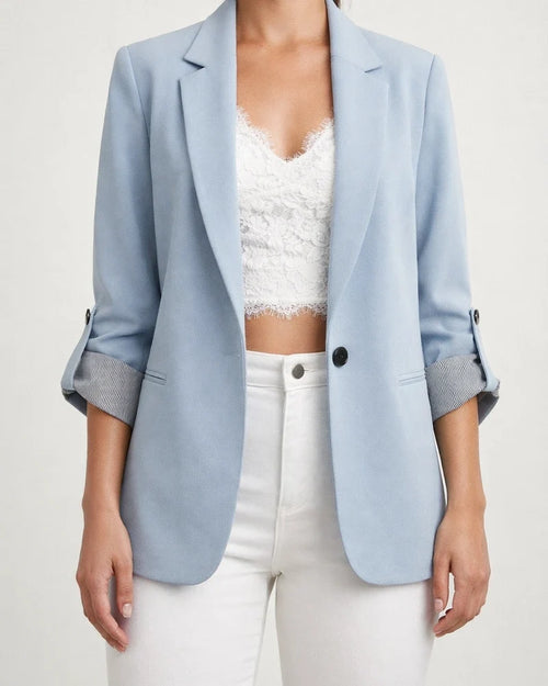 Women's Fall and Winter Fashion Splicing Lapel Slim Cardigan Temperament Suit Solid Color Jacket | JRSEE:da1286c6-019d-48f4-9575-c2aa756dd108