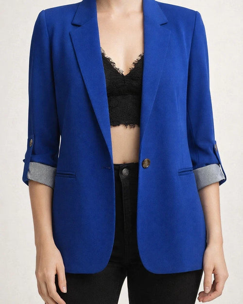 Women's Fall and Winter Fashion Splicing Lapel Slim Cardigan Temperament Suit Solid Color Jacket | JRSEE:075893a7-c205-4c9f-ac50-1fc35928944f