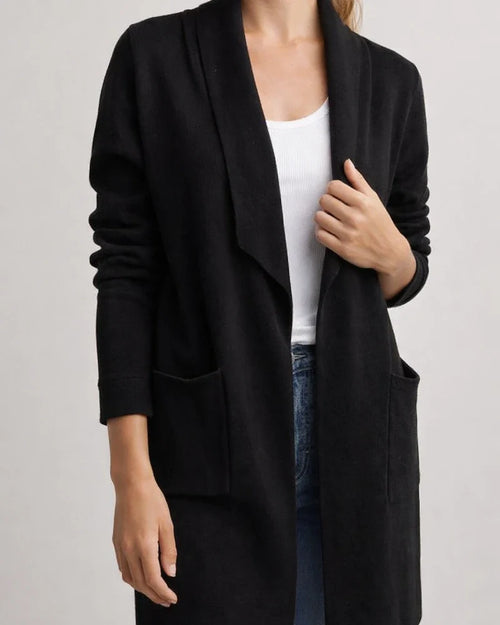 Women's Fall and Winter Lapel Long Knitted Cardigan Thin Tweed Jacket | JRSEE:deac1ba6-c32b-49b9-b9b5-4bbbbff89703