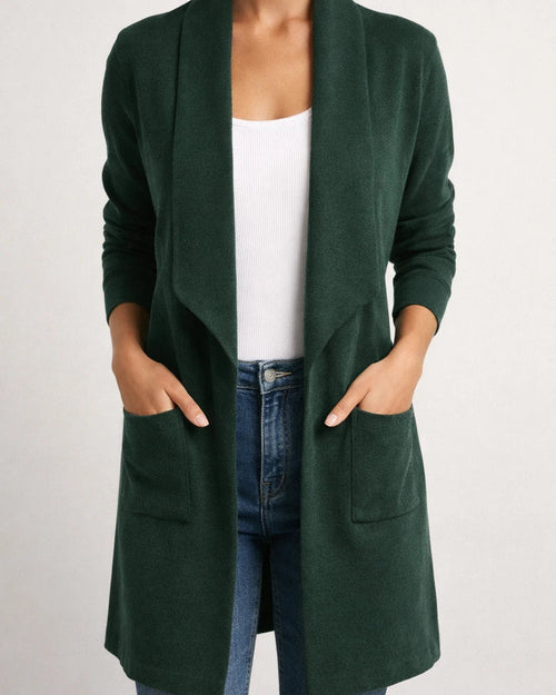 Women's Fall and Winter Lapel Long Knitted Cardigan Thin Tweed Jacket | JRSEE:c3d7bae2-d7b1-4454-83a5-d4f97fadf8b2