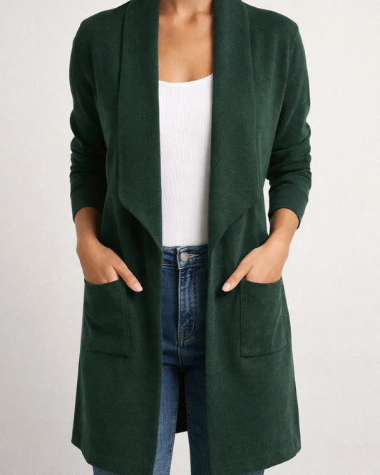 Women's Fall and Winter Lapel Long Knitted Cardigan Thin Tweed Jacket | JRSEE:c3d7bae2-d7b1-4454-83a5-d4f97fadf8b2