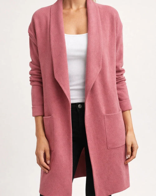Women's Fall and Winter Lapel Long Knitted Cardigan Thin Tweed Jacket | JRSEE:7e0b51c7-37c9-41f7-9f98-663b804f0efc