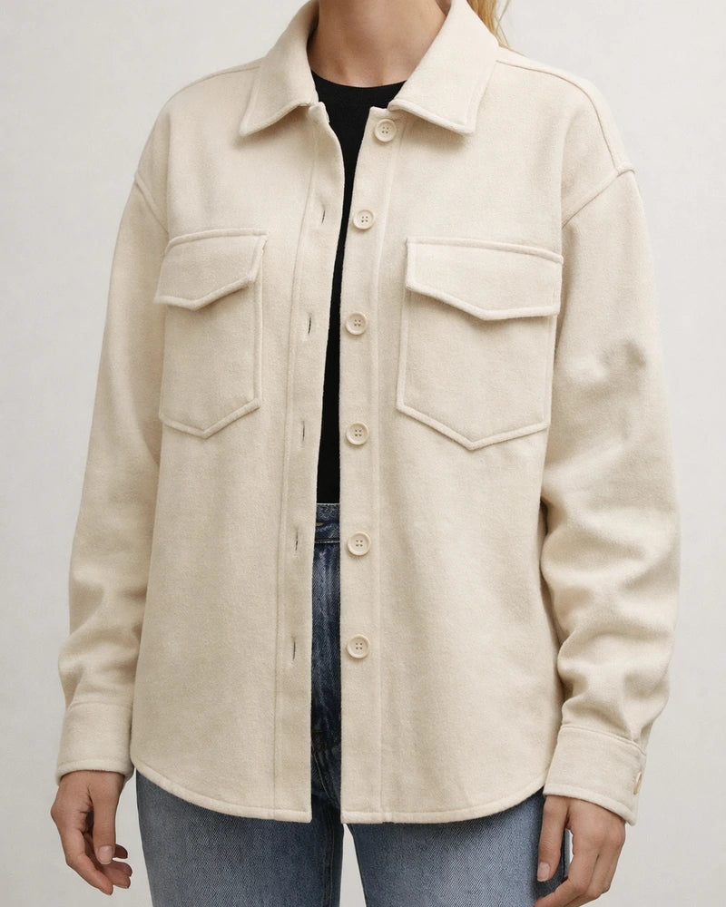 Women's Fall and Winter Lapel Single-breasted Thickened Solid Color Tweed Loose Jacket | JRSEE:ff84c7b9-6624-4994-8566-be0eb55e5f2f