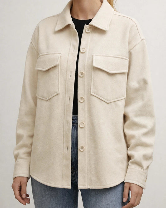 Women's Fall and Winter Lapel Single-breasted Thickened Solid Color Tweed Loose Jacket | JRSEE:ff84c7b9-6624-4994-8566-be0eb55e5f2f