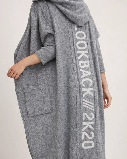 Women's Fall and Winter New Mid-length Cardigan Ordinary Long-sleeved Hooded Letters Knitted European and American Sweater Coat | JRSEE:db504ddc-63e3-4436-953c-143cc6c68078