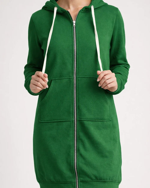 Women's Fall and Winter Sweater Large Size Loose Hooded Medium-length Jacket Plus Size Solid Color Jacket | JRSEE:3ca5c951-7683-4fb1-846b-782ee1e92ced