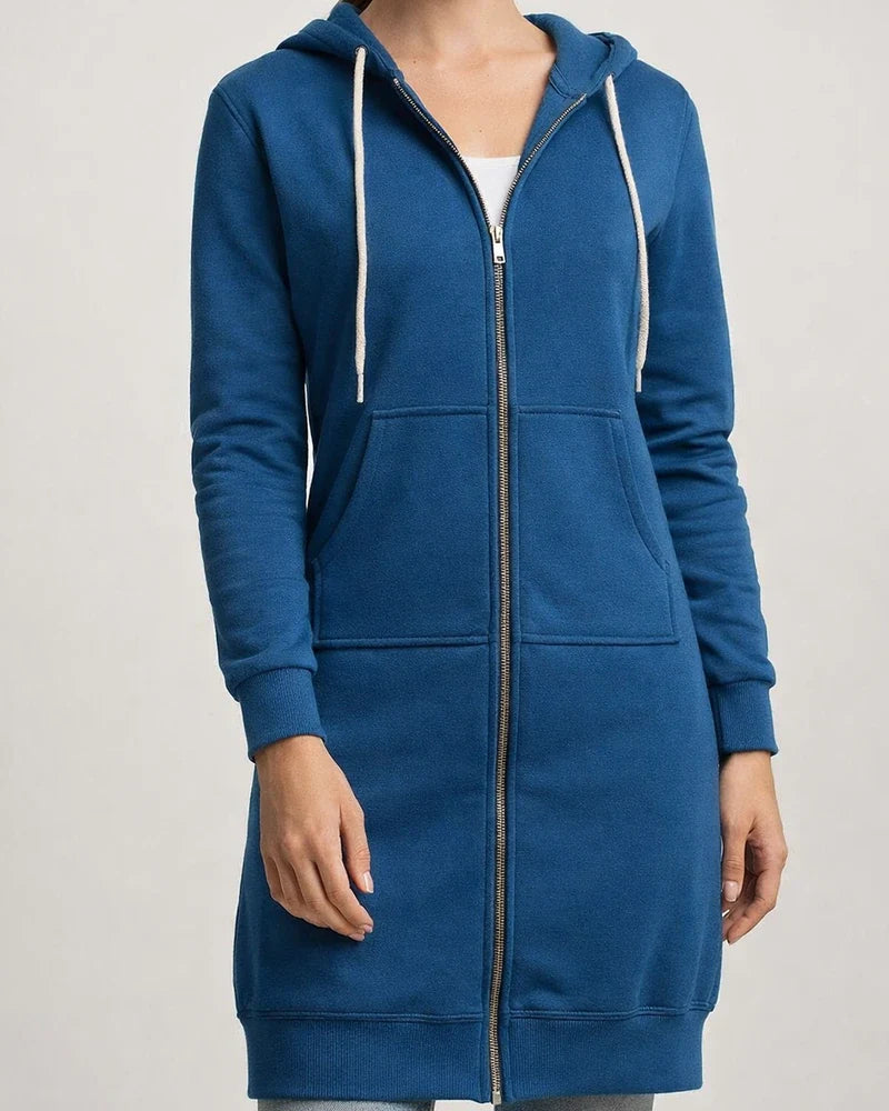 Women's Fall and Winter Sweater Large Size Loose Hooded Medium-length Jacket Plus Size Solid Color Jacket | JRSEE:3a0c291a-cb4d-47f5-9a7e-12a4f294b7d7