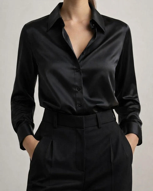 Women's Fall Solid Color Fashionable Elegant Long-Sleeve Button-Up V-Neck Shirt | JRSEE:044ffd7d-caec-4569-85a0-a4e3c26dc010