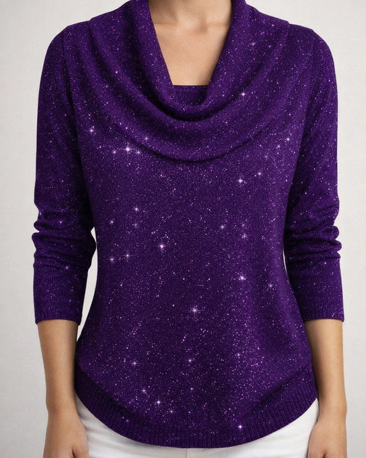 Women's Fall/Winter New Arrival Solid Color Long Sleeve Top Sweater Shiny Sweater | JRSEE:a7fe0a92-c215-4ec4-82a7-16b38650627e