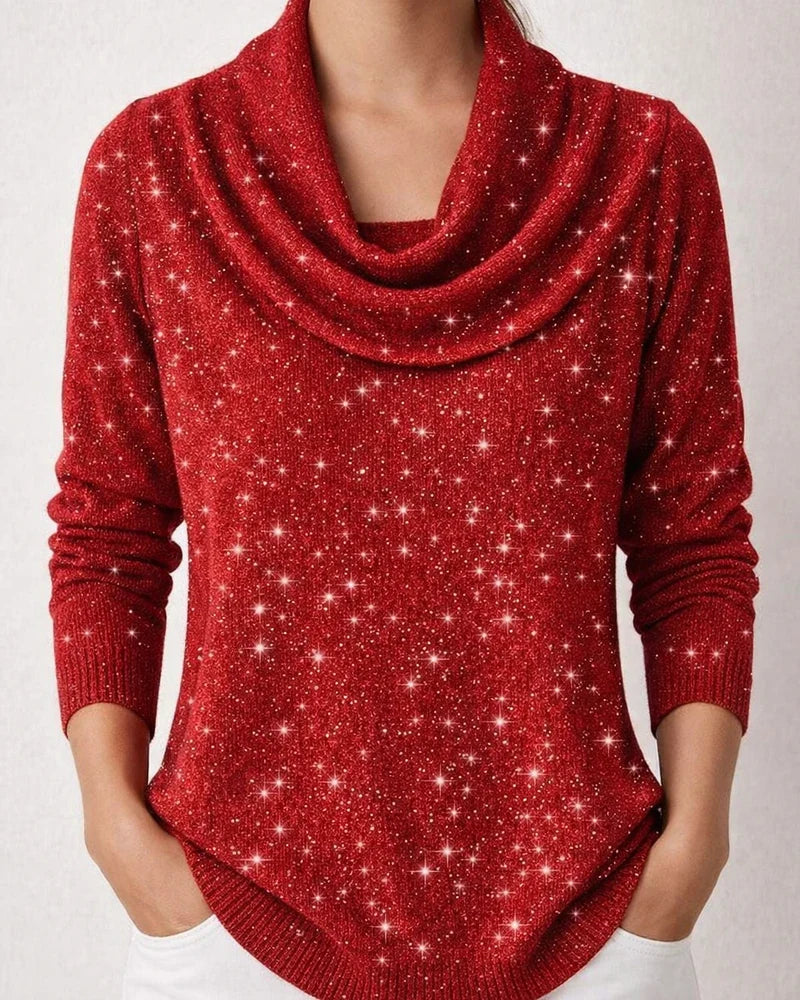 Women's Fall/Winter New Arrival Solid Color Long Sleeve Top Sweater Shiny Sweater | JRSEE:484442a1-659e-40d4-88b6-02223c6e64db