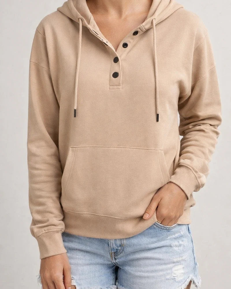 Women's Fashion Ladies Temperament Elegant Commuter Solid Color Pullover Hooded Drawstring Insert Pockets Sweater | JRSEE:53657cb5-180e-4107-a6b3-9f87584e4a9b