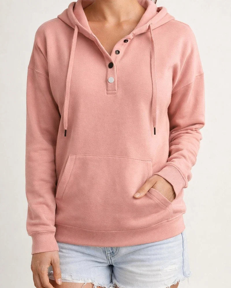 Women's Fashion Ladies Temperament Elegant Commuter Solid Color Pullover Hooded Drawstring Insert Pockets Sweater | JRSEE:c9659b33-cb29-407a-a0ee-3e1d4790267d