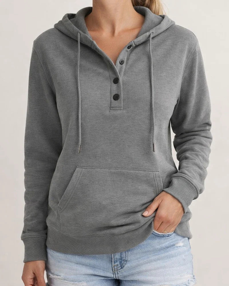 Women's Fashion Ladies Temperament Elegant Commuter Solid Color Pullover Hooded Drawstring Insert Pockets Sweater | JRSEE:2c8cf232-d52d-4696-aabc-86e72c1ffc0f
