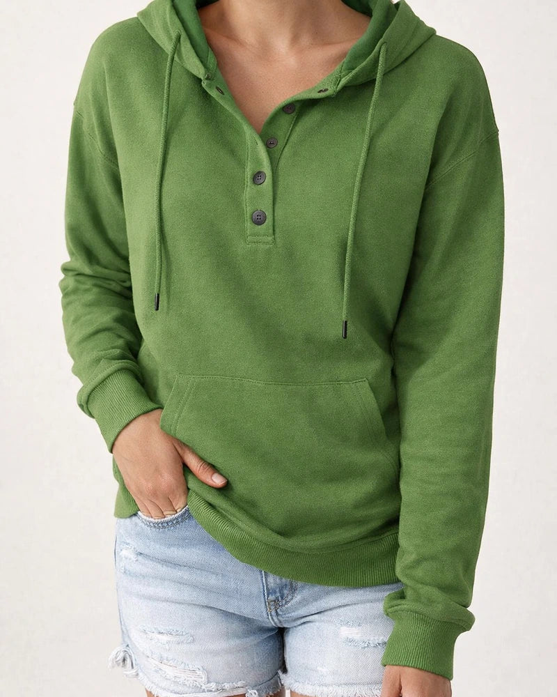 Women's Fashion Ladies Temperament Elegant Commuter Solid Color Pullover Hooded Drawstring Insert Pockets Sweater | JRSEE:63de1147-8246-4c5f-a6bf-a0773ec94c63