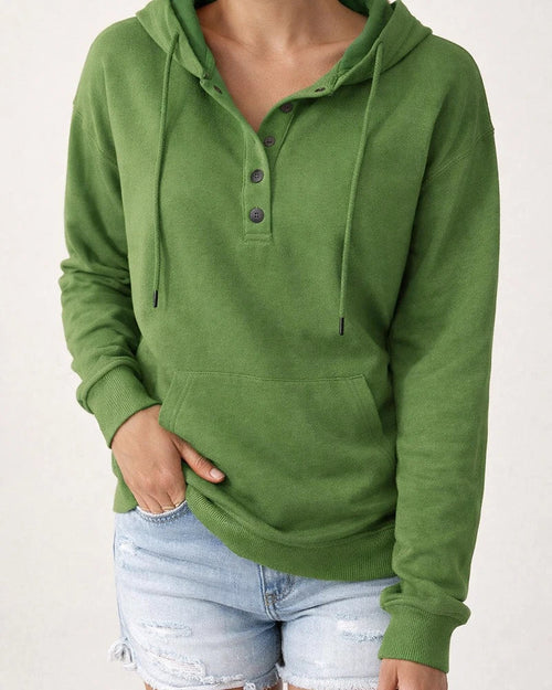 Women's Fashion Ladies Temperament Elegant Commuter Solid Color Pullover Hooded Drawstring Insert Pockets Sweater | JRSEE:63de1147-8246-4c5f-a6bf-a0773ec94c63