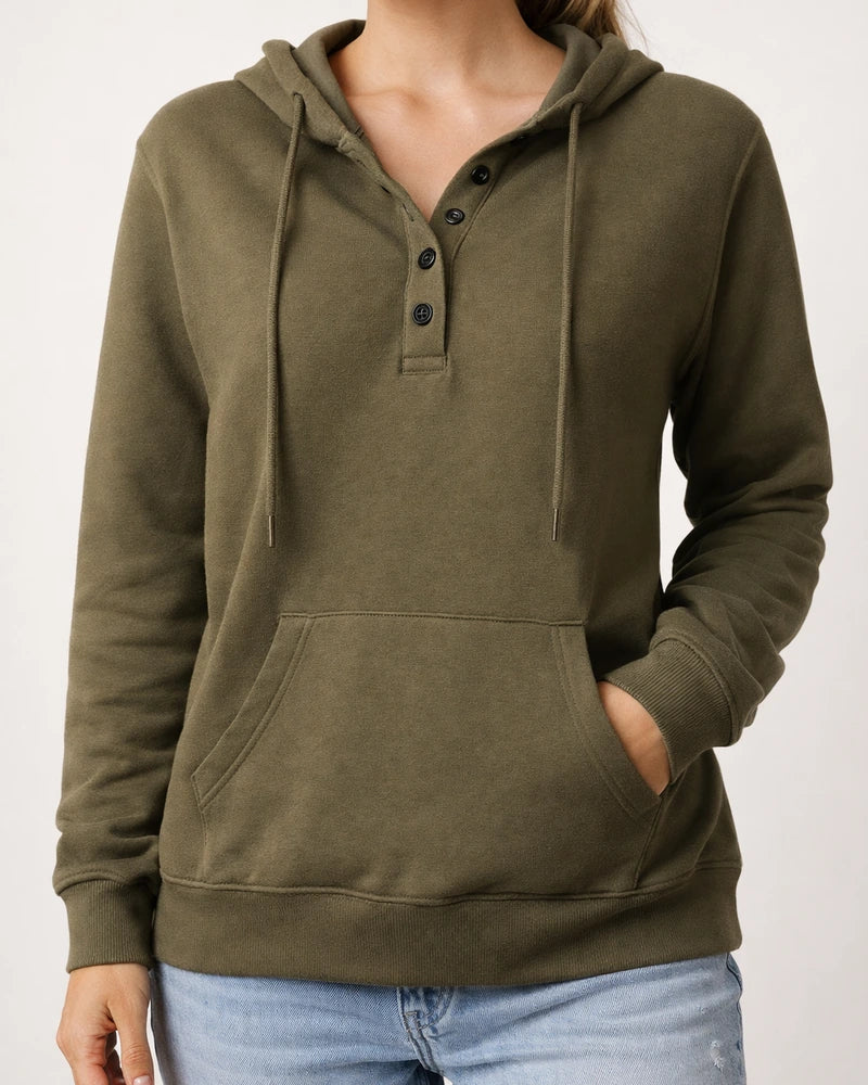 Women's Fashion Ladies Temperament Elegant Commuter Solid Color Pullover Hooded Drawstring Insert Pockets Sweater | JRSEE:ec2ec8c7-9201-4451-8c81-8cfecf861f9e