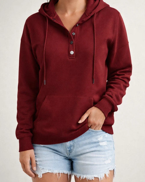 Women's Fashion Ladies Temperament Elegant Commuter Solid Color Pullover Hooded Drawstring Insert Pockets Sweater | JRSEE:f64a8b79-d86e-4b1f-8a7c-2dc278b7db77