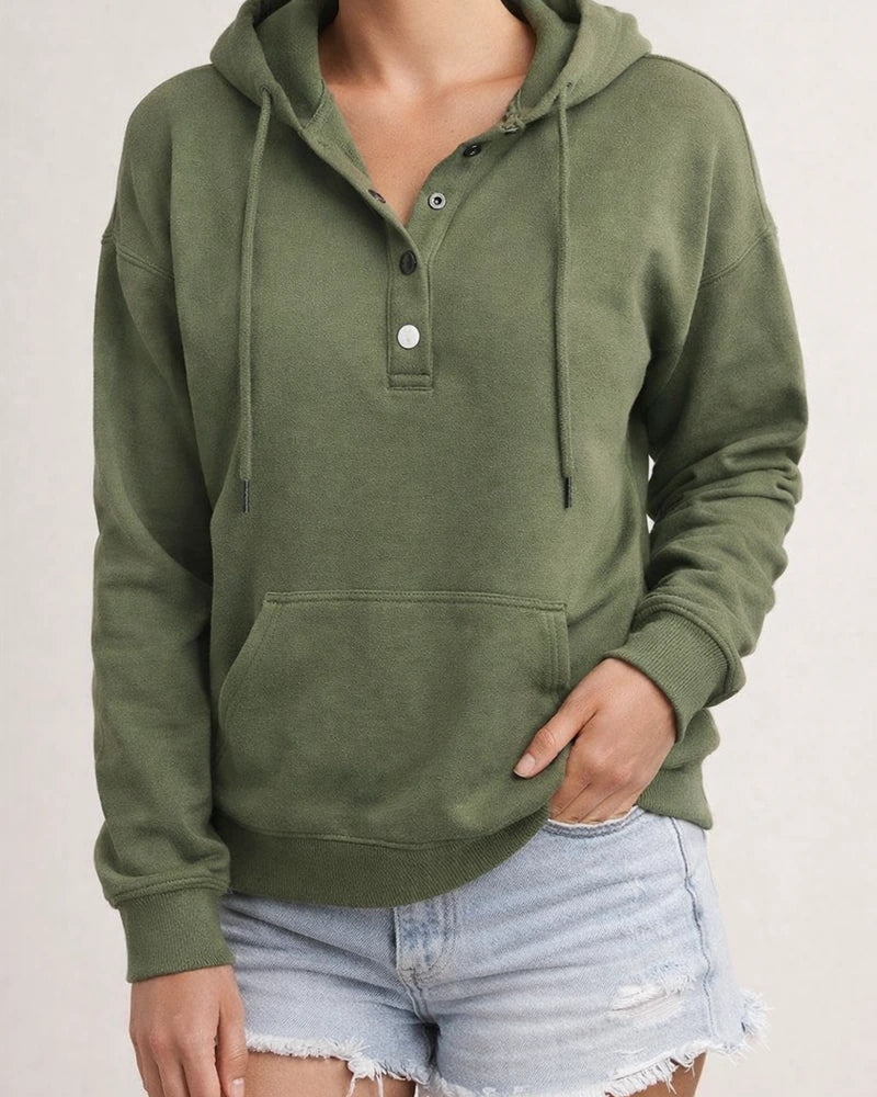 Women's Fashion Ladies Temperament Elegant Commuter Solid Color Pullover Hooded Drawstring Insert Pockets Sweater | JRSEE:59ed8728-5b6f-4b9d-b6c1-29bb3abad537