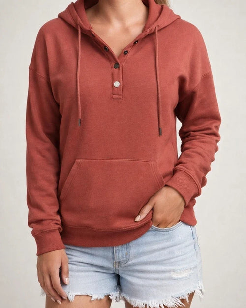 Women's Fashion Ladies Temperament Elegant Commuter Solid Color Pullover Hooded Drawstring Insert Pockets Sweater | JRSEE:45c5643e-b359-4140-8b7d-0ac67980c314