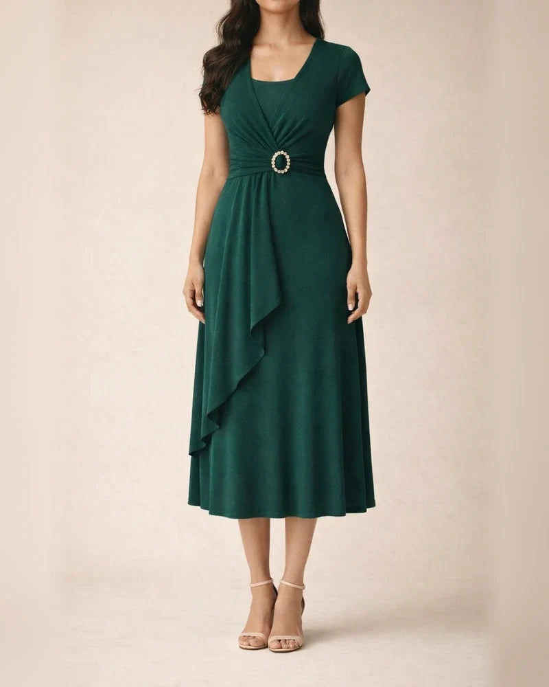 Women's Fashionable and Elegant Asymmetrical Full-Skirted V-neck Solid-Color Dress | JRSEE:dd0b30f7bc | JRSEE:17a84310-4d65-4adb-8f23-40af7a5f54d0 | JRSEE:a30c6195-b632-4970-8060-184a3c4dcce9