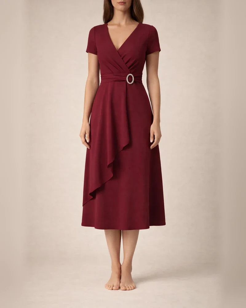 Women's Fashionable and Elegant Asymmetrical Full-Skirted V-neck Solid-Color Dress | JRSEE:f2c776ca61 | JRSEE:1fcd2690-4bc5-4cb7-8679-169088eb9d67 | JRSEE:ea3622cf-64cd-4835-8c35-878388d4faff