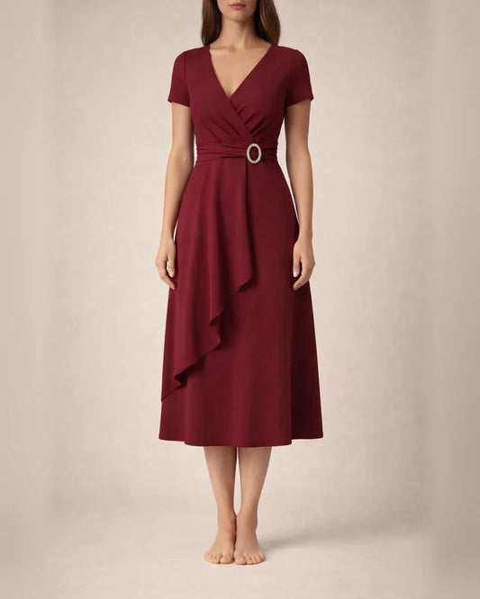 Women's Fashionable and Elegant Asymmetrical Full-Skirted V-neck Solid-Color Dress | JRSEE:f2c776ca61 | JRSEE:1fcd2690-4bc5-4cb7-8679-169088eb9d67 | JRSEE:ea3622cf-64cd-4835-8c35-878388d4faff