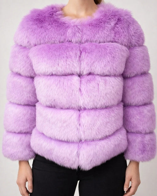 Women's Faux Fur Coat Active Elegant Comfortable Street Style Faux Fur Trim Outdoor Daily Wear Vacation Going out Faux Fur Short Coat Winter Fall Purple Pink Fuchsia Open Front Collarless Regular Fit | JRSEE:56895276-8ab6-4149-b46f-fbf8a061ab11