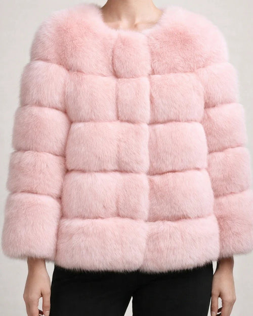 Women's Faux Fur Coat Active Elegant Comfortable Street Style Faux Fur Trim Outdoor Daily Wear Vacation Going out Faux Fur Short Coat Winter Fall Purple Pink Fuchsia Open Front Collarless Regular Fit | JRSEE:fc986cd4-e441-4877-86f1-507384426f0c