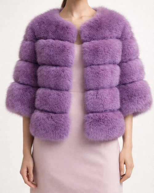 Women's Faux Fur Coat Active Elegant Comfortable Street Style Faux Fur Trim Outdoor Daily Wear Vacation Going out Faux Fur Short Coat Winter Fall Purple Pink Fuchsia Open Front Collarless Regular Fit | JRSEE:6213225b-6420-438e-ab78-c78b7585abc6