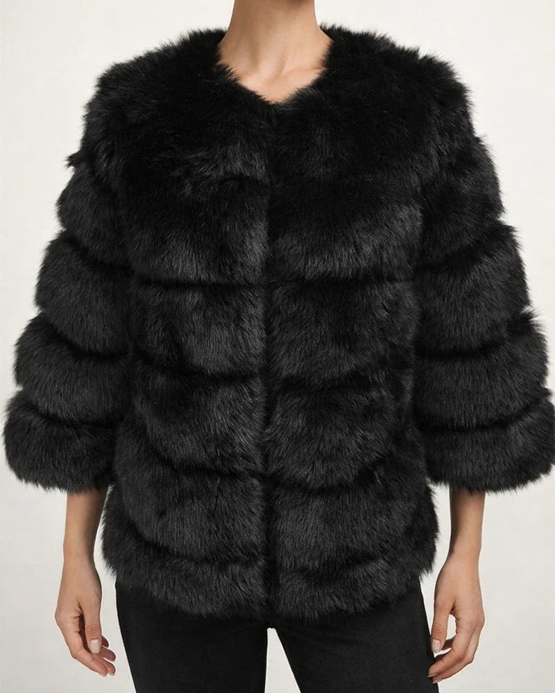 Women's Faux Fur Coat Active Elegant Comfortable Street Style Faux Fur Trim Outdoor Daily Wear Vacation Going out Faux Fur Short Coat Winter Fall Purple Pink Fuchsia Open Front Collarless Regular Fit | JRSEE:cb8c68b1-20ff-4452-be79-556f0c7b7758