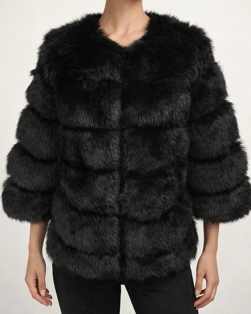 Women's Faux Fur Coat Active Elegant Comfortable Street Style Faux Fur Trim Outdoor Daily Wear Vacation Going out Faux Fur Short Coat Winter Fall Purple Pink Fuchsia Open Front Collarless Regular Fit | JRSEE:cb8c68b1-20ff-4452-be79-556f0c7b7758