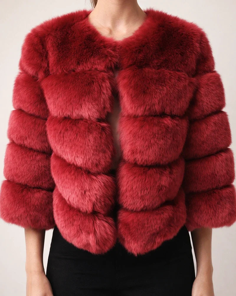 Women's Faux Fur Coat Active Elegant Comfortable Street Style Faux Fur Trim Outdoor Daily Wear Vacation Going out Faux Fur Short Coat Winter Fall Purple Pink Fuchsia Open Front Collarless Regular Fit | JRSEE:f4009fc5-66cf-4e5c-bd0e-8d347a7f3c43