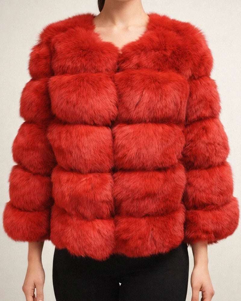 Women's Faux Fur Coat Active Elegant Comfortable Street Style Faux Fur Trim Outdoor Daily Wear Vacation Going out Faux Fur Short Coat Winter Fall Purple Pink Fuchsia Open Front Collarless Regular Fit | JRSEE:97eb0b8b-ac1a-402d-9e9f-1b1514939863