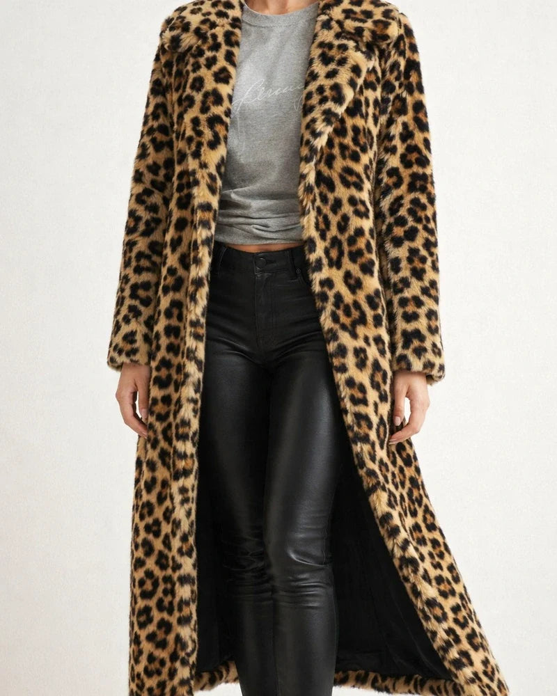 Women's Faux Fur Coat Maxi Coat Khaki Sexy Street Fall Open Front Turndown Regular Fit M L XL XXL XXXL 4XL / Daily | JRSEE:a208e728-8c93-4e17-bc9a-99fe2b1c39ba