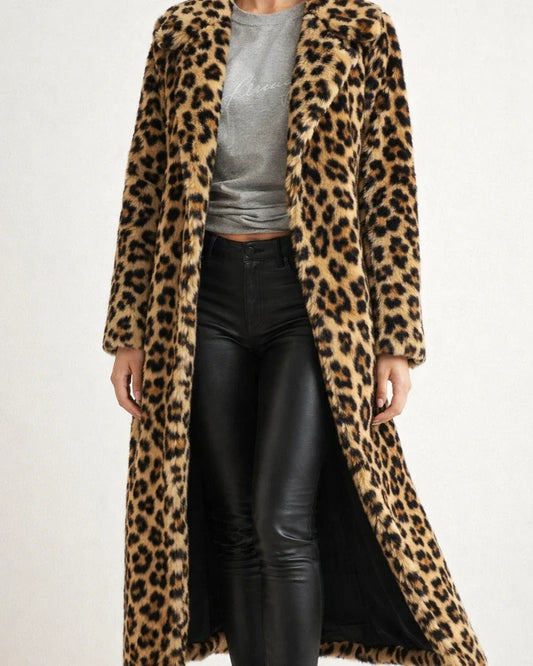 Women's Faux Fur Coat Maxi Coat Khaki Sexy Street Fall Open Front Turndown Regular Fit M L XL XXL XXXL 4XL / Daily | JRSEE:a208e728-8c93-4e17-bc9a-99fe2b1c39ba