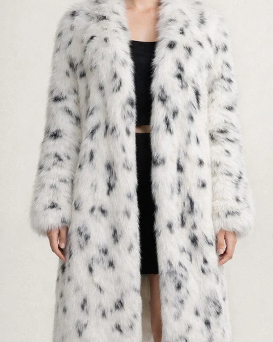 Women's Faux Fur Coat Modern Comfortable Street Style Plush Patchwork Pocket Outdoor Daily Wear Vacation Going out Faux Fur Long Coat Winter Fall White Cardigan Turndown Loose Fit S M L XL XXL / Warm | JRSEE:5e444d96-5846-4710-8a59-c0222b42c2ea