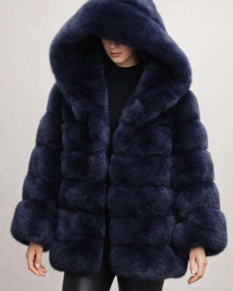 Women's Faux Fur Coat Regular Oversized Coat Sapphire Black Wine Dark Green khaki Party Party Fall Hoodie Regular Fit S M L XL XXL 3XL / Daily | JRSEE:942edd2b-13d2-4a40-9558-1fd5d9d35b05