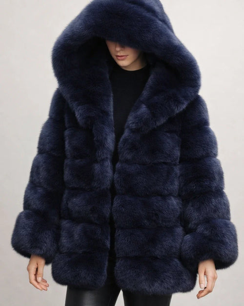 Women's Faux Fur Coat Regular Oversized Coat Sapphire Black Wine Dark Green khaki Party Party Fall Hoodie Regular Fit S M L XL XXL 3XL / Daily | JRSEE:942edd2b-13d2-4a40-9558-1fd5d9d35b05