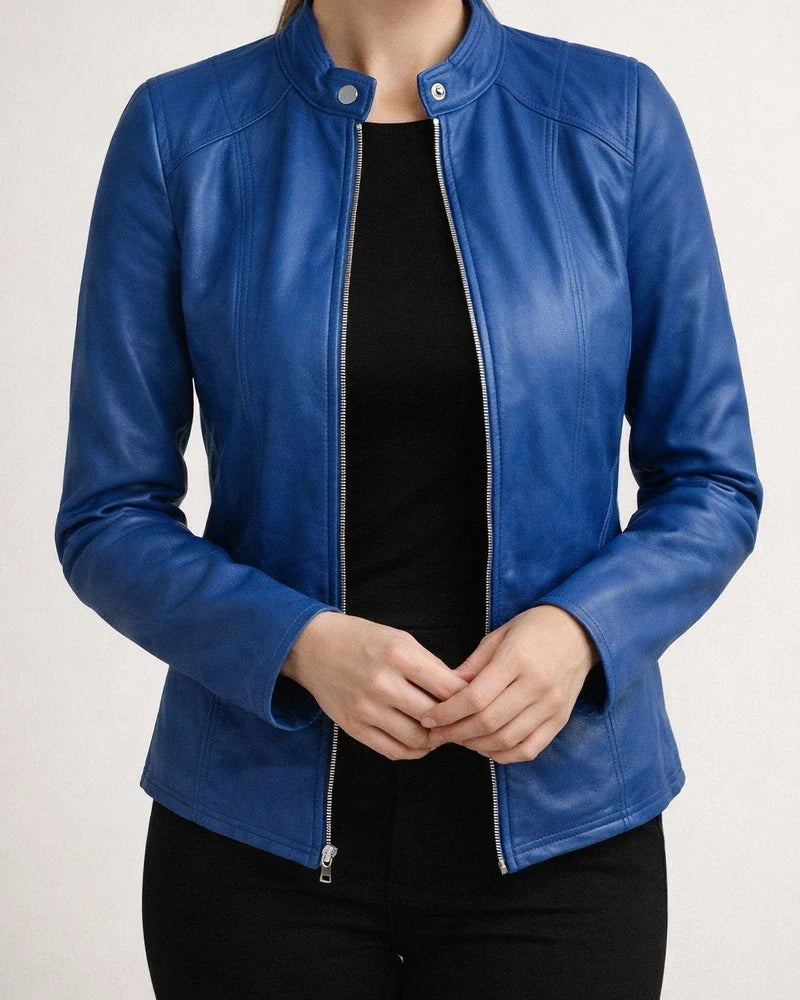 Women's Faux Leather Jacket Faux Motorcycle Plus Size Moto Biker Coat Short Zipper Jacket Light Pink Navy Wine Red ArmyGreen Chic & Modern Street Fall Collarless Slim Fit S M L XL XXL XXXL | JRSEE:5d92b9e6-a70b-4233-9b4f-ddd2b1617af6