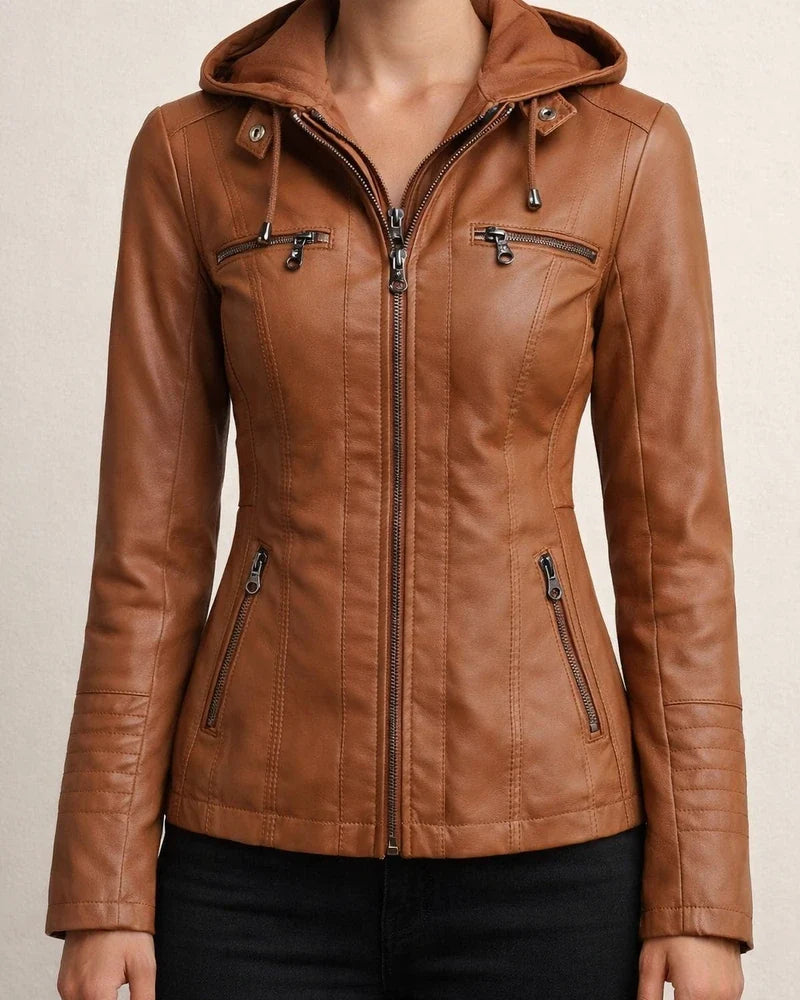 Women's Faux Leather Jacket Hoodie Jacket Windproof Warm Street Casual Daily Pocket Hoodie Sports Casual Solid Color Regular Fit Outerwear Long Sleeve Winter Fall Black Camel Red S M L XL XXL 3XL | JRSEE:965b4ec8-f40e-486e-af1c-8c68c8ccf0fd