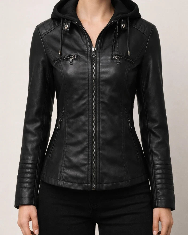 Women's Faux Leather Jacket Hoodie Jacket Windproof Warm Street Casual Daily Pocket Hoodie Sports Casual Solid Color Regular Fit Outerwear Long Sleeve Winter Fall Black Camel Red S M L XL XXL 3XL | JRSEE:e241ae0f-d0a0-45f2-bb77-6f9e19ccdf43
