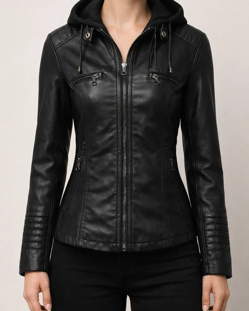 Women's Faux Leather Jacket Hoodie Jacket Windproof Warm Street Casual Daily Pocket Hoodie Sports Casual Solid Color Regular Fit Outerwear Long Sleeve Winter Fall Black Camel Red S M L XL XXL 3XL | JRSEE:e241ae0f-d0a0-45f2-bb77-6f9e19ccdf43
