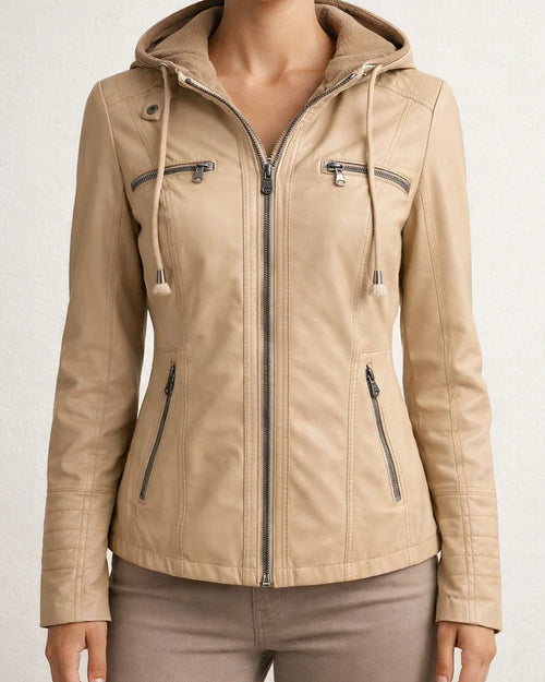 Women's Faux Leather Jacket Hoodie Jacket Windproof Warm Street Casual Daily Pocket Hoodie Sports Casual Solid Color Regular Fit Outerwear Long Sleeve Winter Fall Black Camel Red S M L XL XXL 3XL | JRSEE:07474fac-3564-42c3-b56c-423e788ce3bf