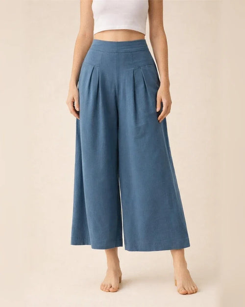 Women's Flowing Cotton Flared Wide-leg Pants Casual Pants High Waist Pants | JRSEE:74fc3420-cf7b-4818-bb73-a13d28262879