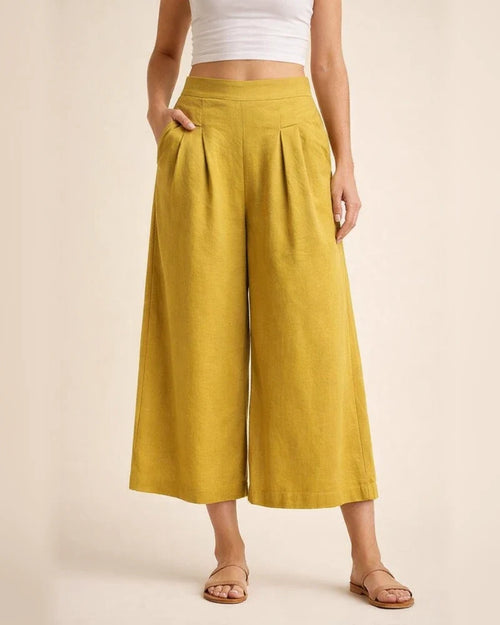 Women's Flowing Cotton Flared Wide-leg Pants Casual Pants High Waist Pants | JRSEE:1a3557ce-2eeb-4695-ad2a-5b0ba7636af4
