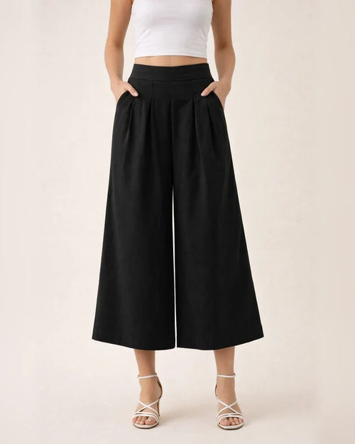 Women's Flowing Cotton Flared Wide-leg Pants Casual Pants High Waist Pants | JRSEE:e859a33f-1b9e-4105-8602-87ef10fd0455
