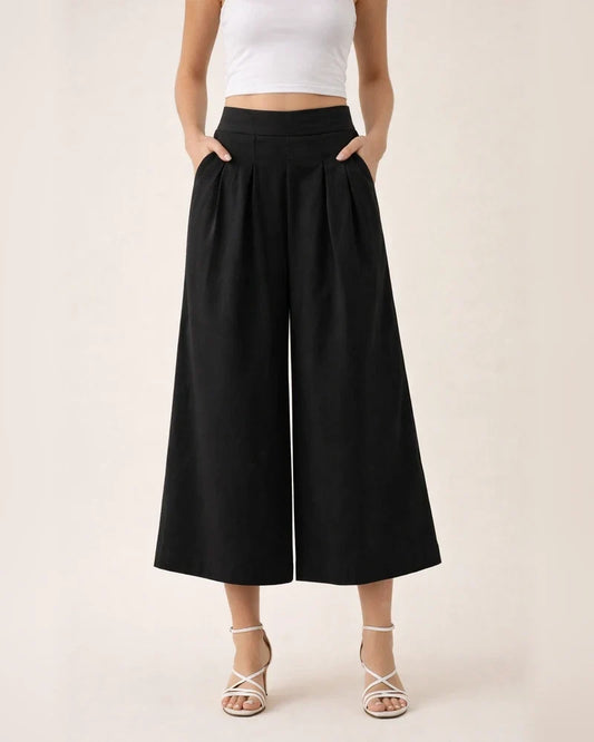 Women's Flowing Cotton Flared Wide-leg Pants Casual Pants High Waist Pants | JRSEE:e859a33f-1b9e-4105-8602-87ef10fd0455