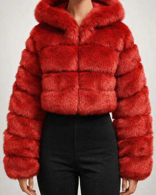 Women's Fur Coat Faux Fur Coat Hoodie Jacket Wedding Daily Outdoor clothing Fall Winter Short Coat Slim Casual Faux Leather Jacket Long Sleeve Solid Color Fur Light Pink Sapphire Navy | JRSEE:9cb2528e-066d-413f-9ff9-9962bfe6667b
