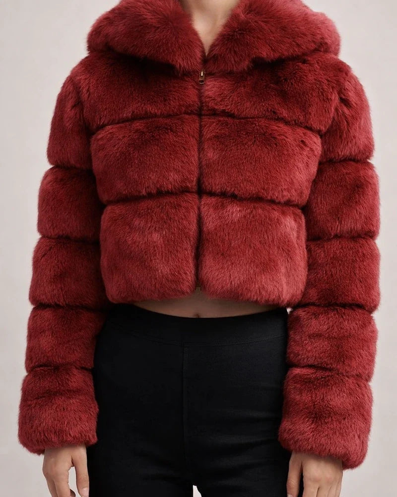 Women's Fur Coat Faux Fur Coat Hoodie Jacket Wedding Daily Outdoor clothing Fall Winter Short Coat Slim Casual Faux Leather Jacket Long Sleeve Solid Color Fur Light Pink Sapphire Navy | JRSEE:1ae09563-e3ed-4276-876a-5b5d4df955f4